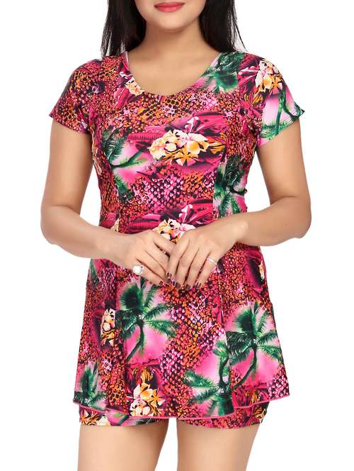 multi colored nylon printed  swimsuit - 11854460 - Very Small Image - 1