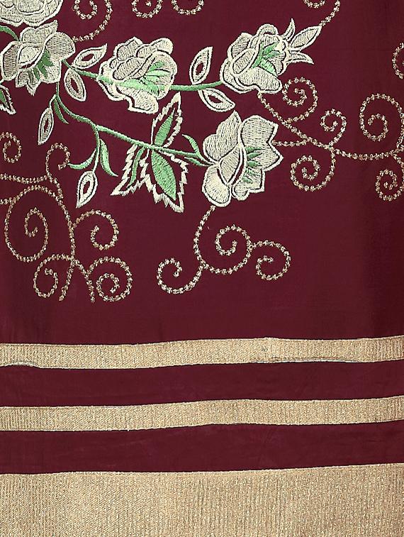 brown cotton unstitched suit - 12300726 - Zoom Image - 4