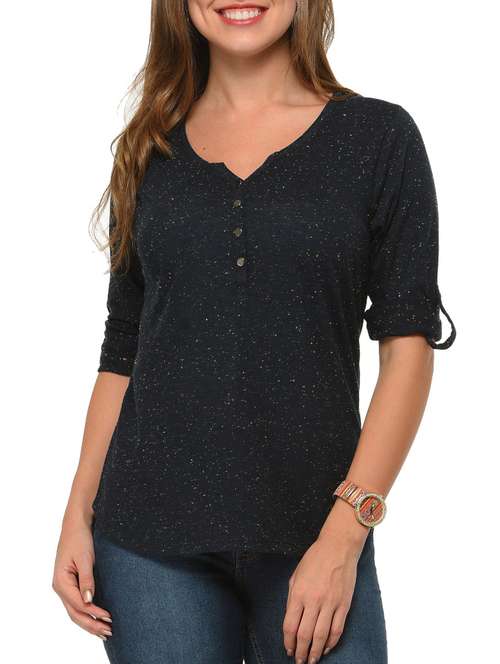 black viscose regular top - 12420577 - Very Small Image - 1