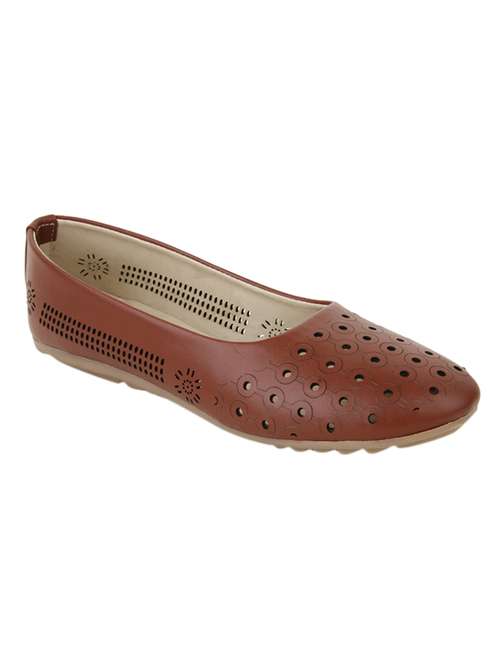 tan leather slip on ballerina - 12821548 - Very Small Image - 1