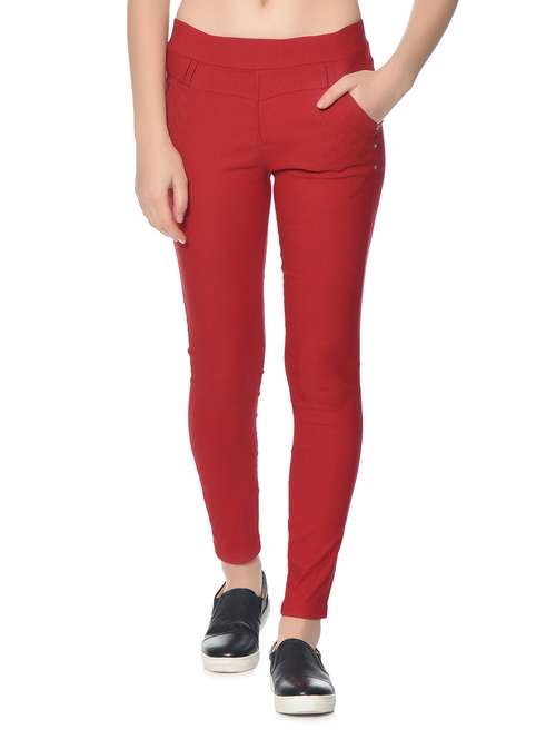 red lycra jeggings - 12833721 - Very Small Image - 1