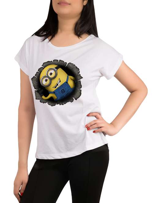 white printed polyester regular tee - 12988998 - Very Small Image - 1