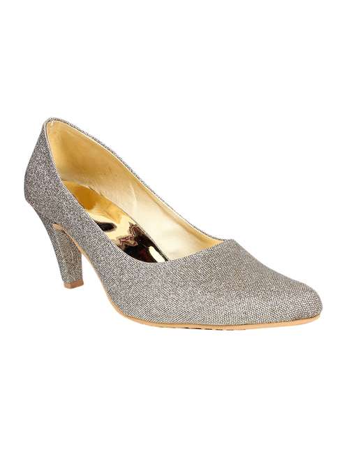 grey leatherette slip on pumps - 12995013 - Very Small Image - 1