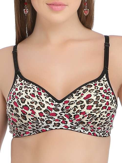 lightly padded animal print bra - 13130123 - Very Small Image - 1