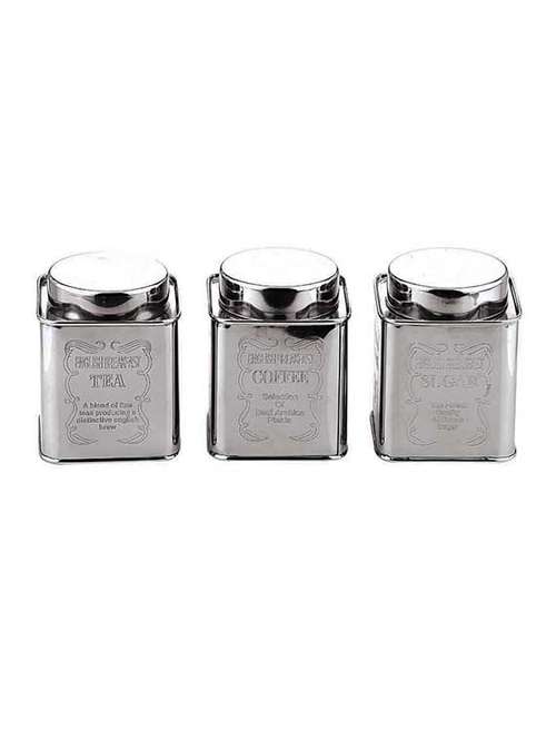 square crome tea, coffee & sugar canister - 13153189 - Very Small Image - 1