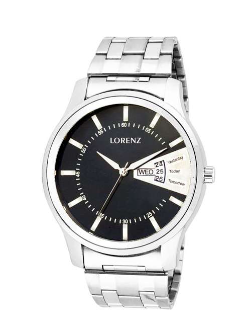 lorenz mk-104a day & date black dial men's watch - 13389822 - Very Small Image - 1