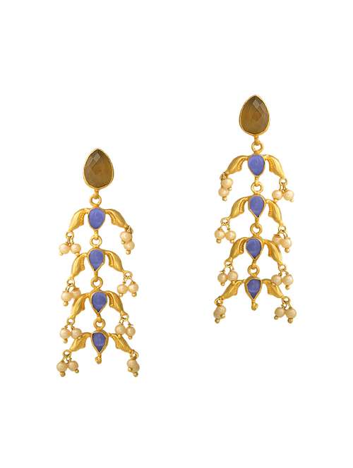 multi colored brass chandelier earrings - 13693802 - Very Small Image - 1