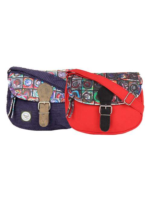 multi colored canvas combo sling bag - 13719258 - Very Small Image - 1