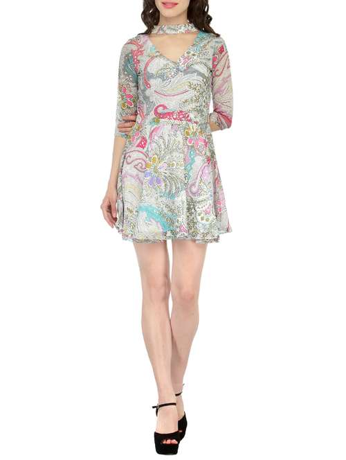 choker neck a line dress - 13797365 - Very Small Image - 1