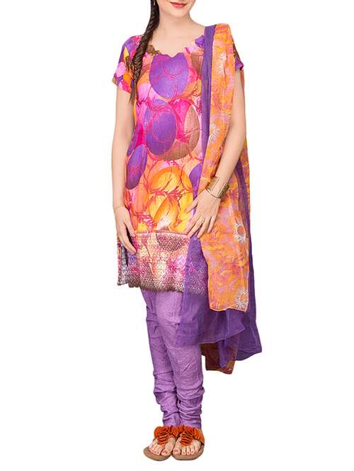 multicolor cotton printed dress material - 14009888 - Very Small Image - 1