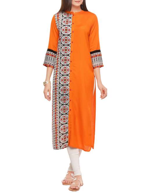 women's straight kurta - 14036790 - Very Small Image - 1