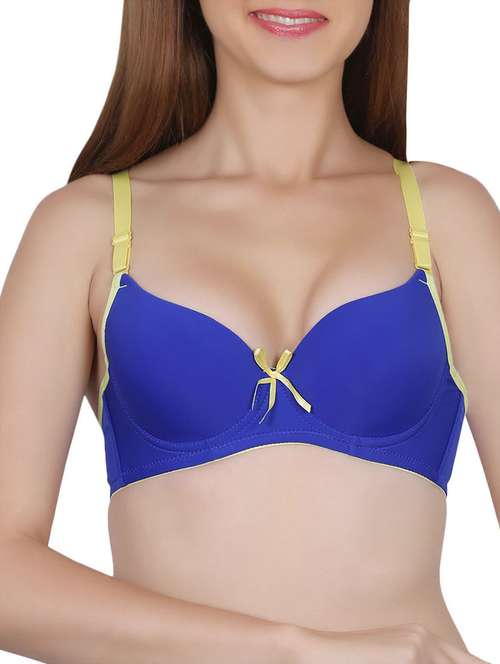 solid blue push up bra - 14065102 - Very Small Image - 1