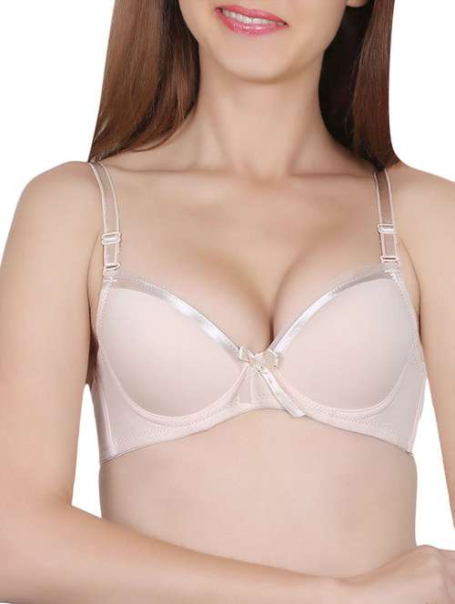 solid beige push up bra - 14065108 - Very Small Image - 1