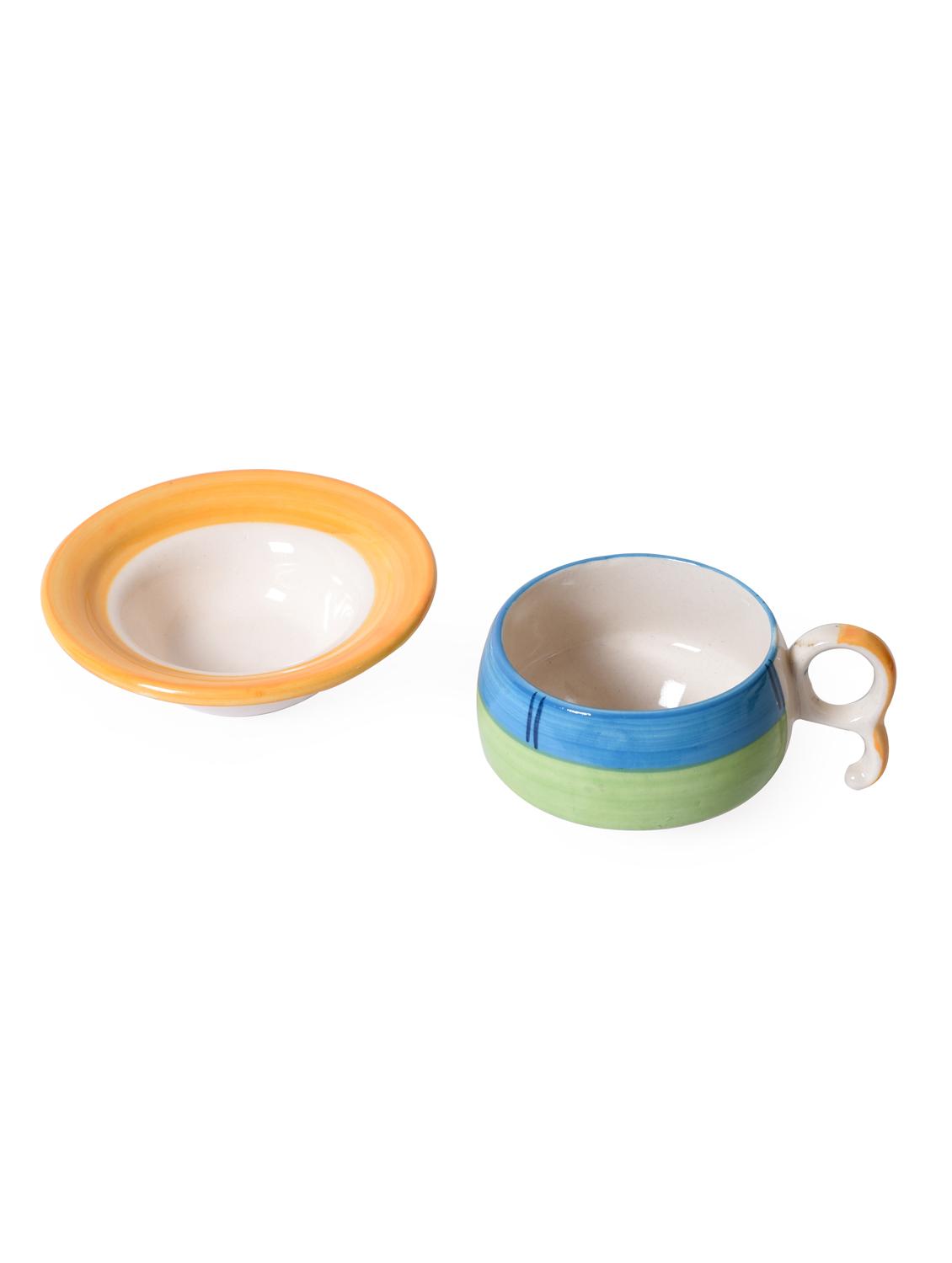 multicolored ceramic cup saucer set of 6 - 14154985 - Standard Image - 3