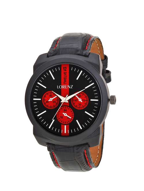 lorenz mk-1041a black red dummy chrono analog watch for men - 14162418 - Very Small Image - 1
