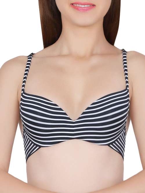 black striped push up bra - 14195714 - Very Small Image - 1