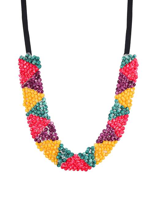 multi colored metal short necklace - 14251321 - Very Small Image - 1