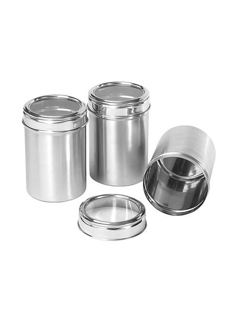 set of 3 stainless steel see through containers 1.25 l each - 14336067 - Very Small Image - 1