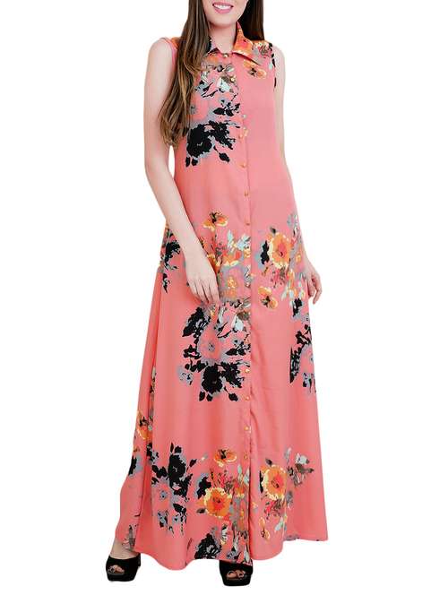 button up floral shirt dress - 14339276 - Very Small Image - 1