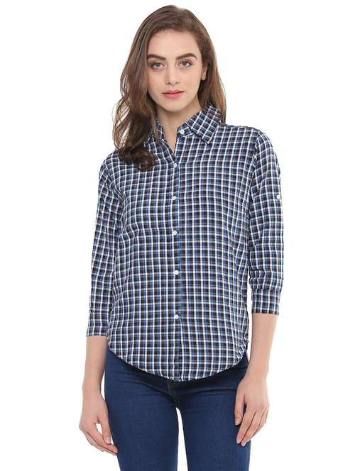 navy blue cotton shirt - 14353553 - Very Small Image - 1