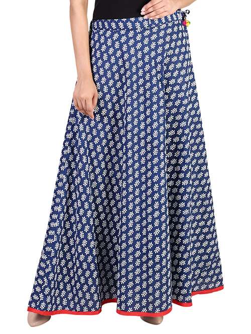 blue cotton maxi skirt - 14425054 - Very Small Image - 1