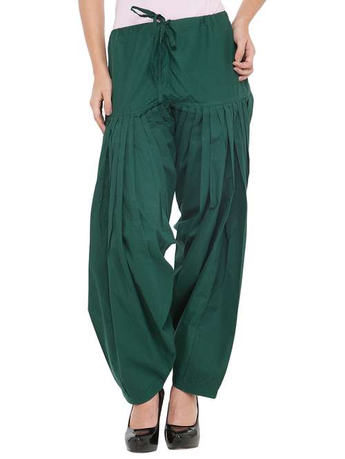 green cotton patiyala salwars - 14432952 - Very Small Image - 1