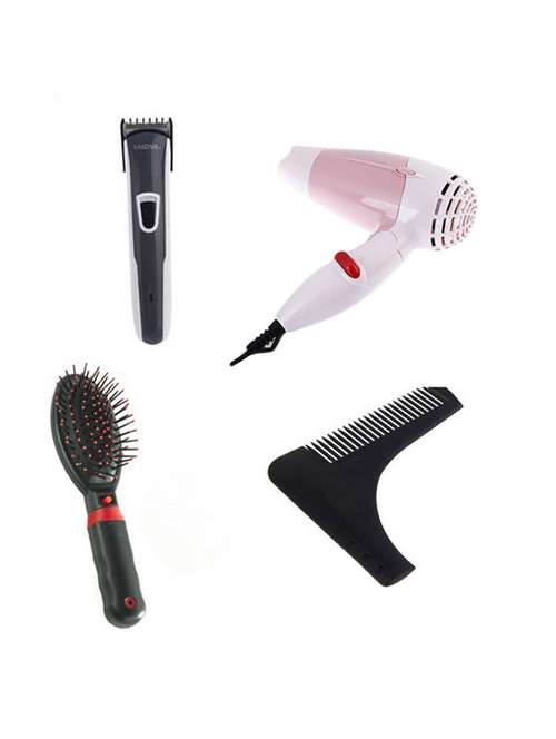 nova combo of magnetic doctor brush ,professional hair dryer,hair & beard shaper comb with professional hair & beard trimmer - 14562422 - Very Small Image - 1