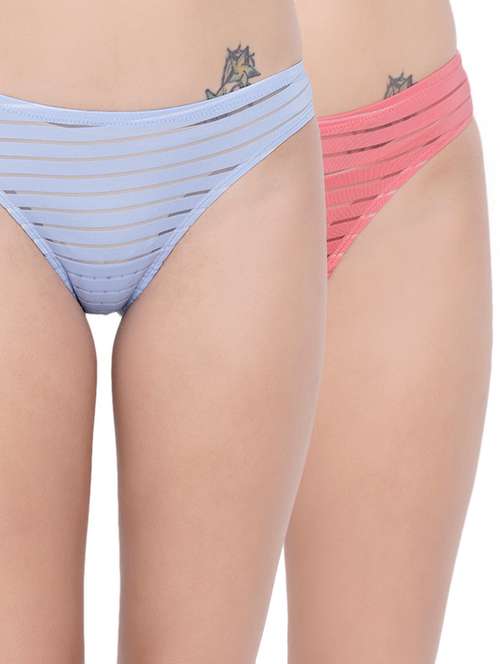 set of 2 multi colored striped panties - 14572789 - Very Small Image - 1