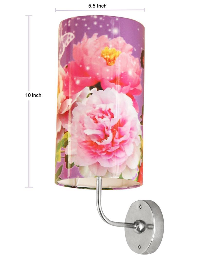 handmade plastic with color paper sheet crafted floral sceneted wall sconce lamp - 14573748 - Standard Image - 2