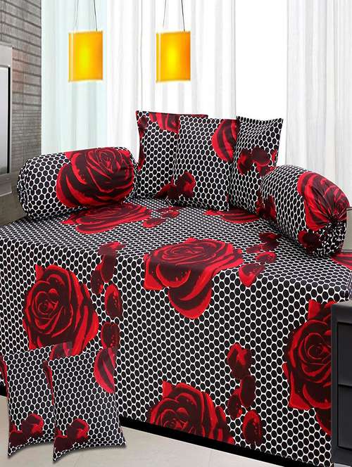 cotton printed 8 pieces diwan set - 14606071 - Very Small Image - 1