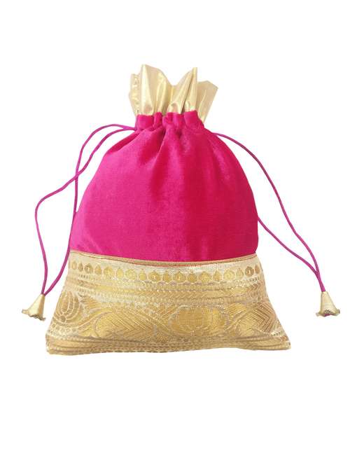 pink canvas regular potli - 14629521 - Very Small Image - 1