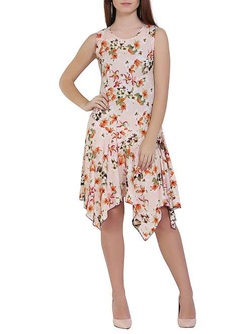 women's asymmetric floral dress - 14640280 - Very Small Image - 1