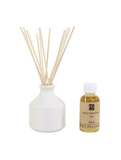 sweet pea jasmine reed diffuser with oil & plain reeds - 14662386 - Very Small Image - 1