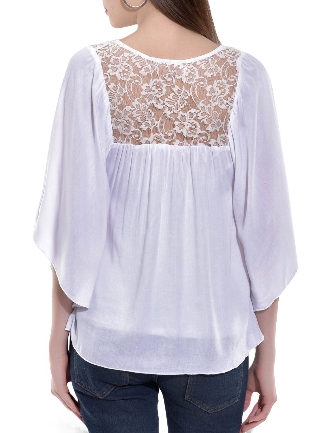 women's a line tie-up neck top - 14719844 - Standard Image - 2