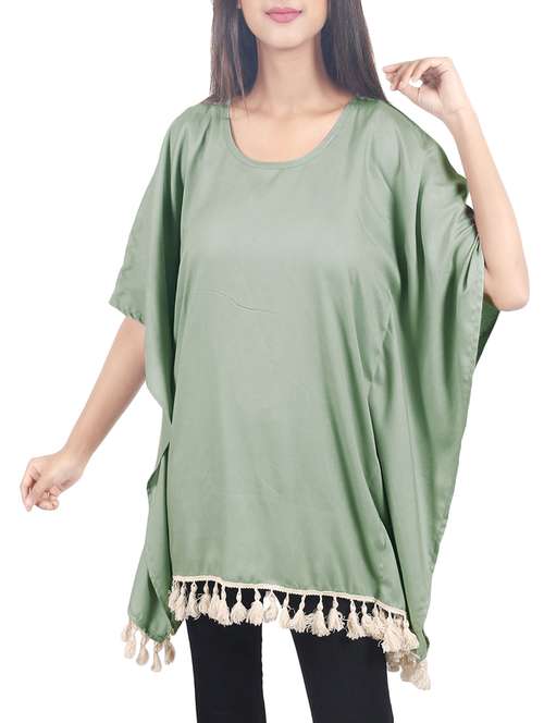 grey solid kaftan - 14739989 - Very Small Image - 1