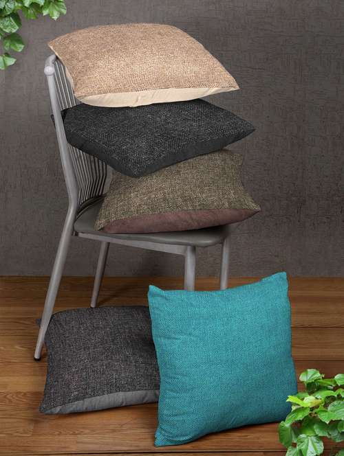 multicolored solid jute cushion covers 16" x 16" (set of 5) - 14861903 - Very Small Image - 1