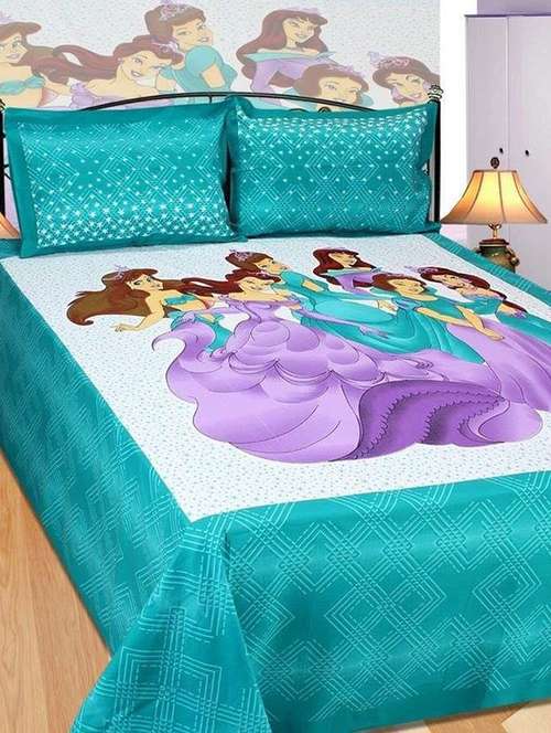 jaipuri printed double bedsheet with 2 pillow covers - 14863267 - Very Small Image - 1