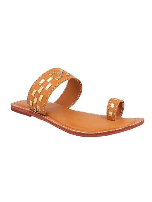 brown  toe separator  kolhapuri - 14894175 - Very Small Image - 1