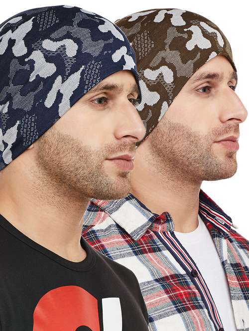 multi colored cotton beanies cap - 14945656 - Very Small Image - 1