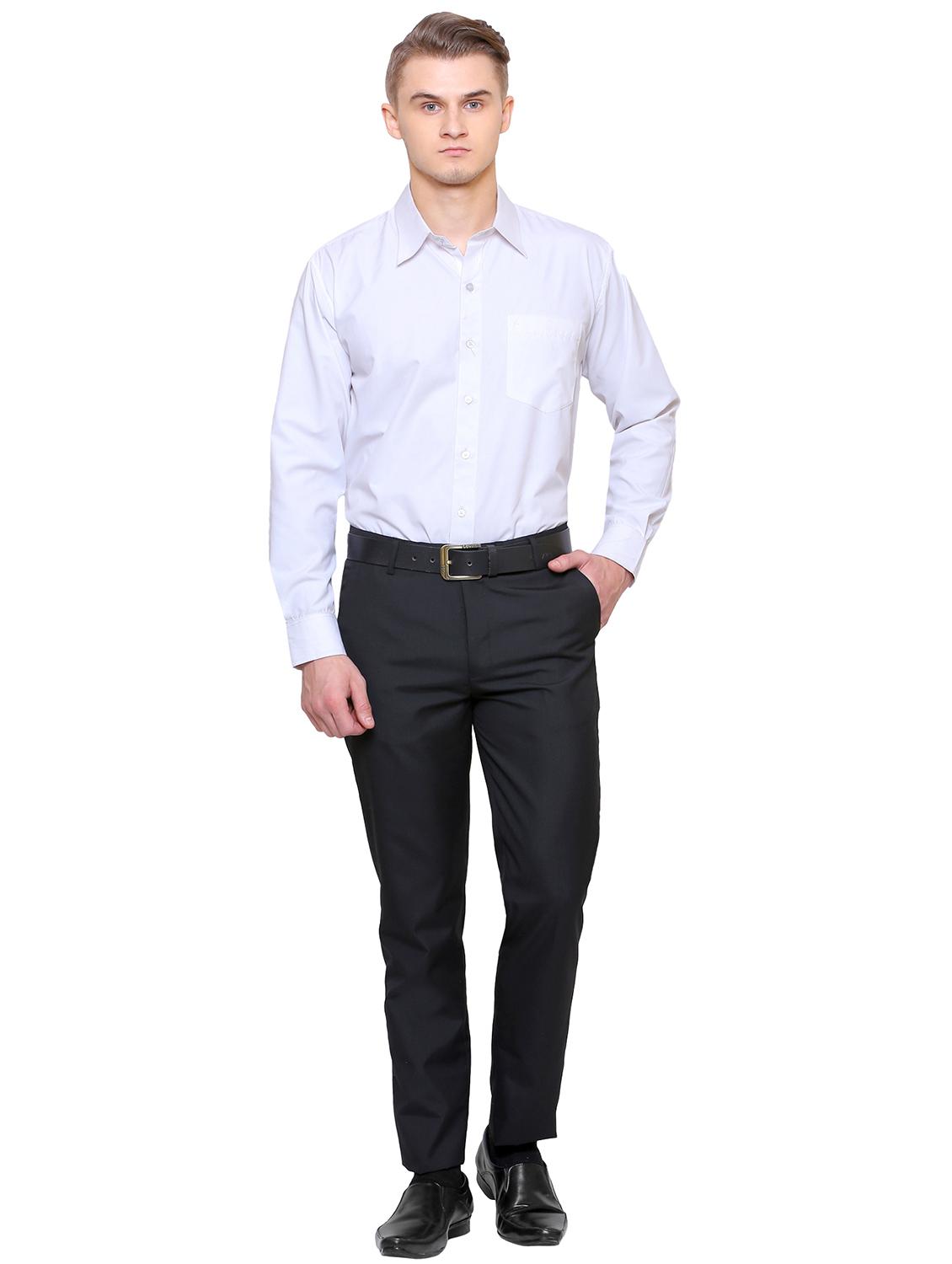 black polyester blend flat front formal trouser - 14947556 - Zoom Image - 3