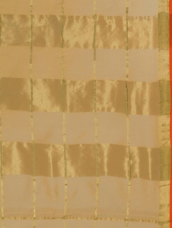 women's self design beige colored saree with blouse - 14948253 - Standard Image - 4