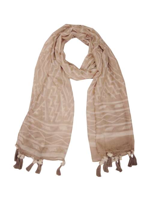 beige polyester scarf - 14962588 - Very Small Image - 1