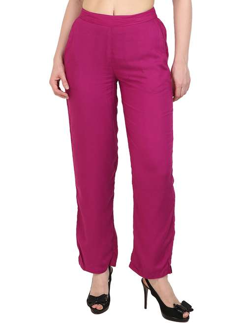 purple rayon palazzos - 15083542 - Very Small Image - 1