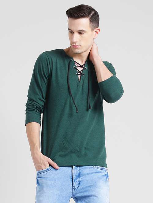 green cotton t-shirt - 15092325 - Very Small Image - 1