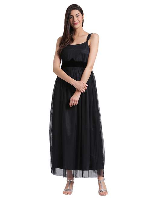 shoulder strap gathered maxi dress - 15159182 - Very Small Image - 1