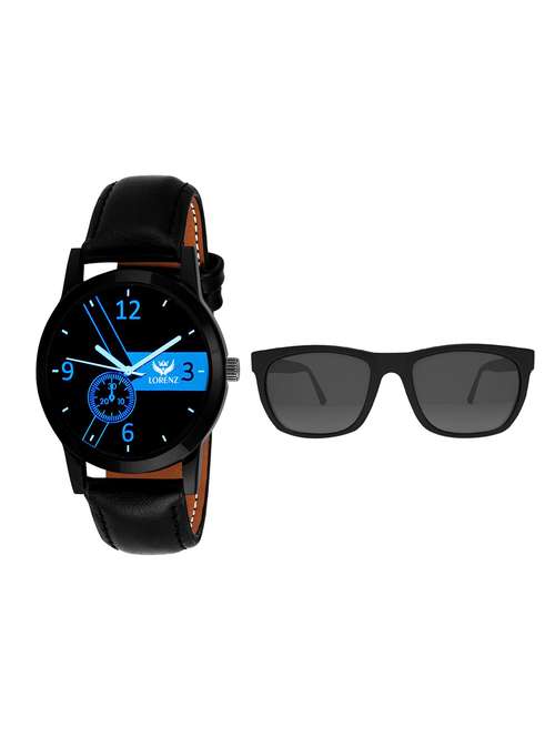 round dial analog watch & wayfarer sunglasses- cm-1014sn - 15197773 - Very Small Image - 1