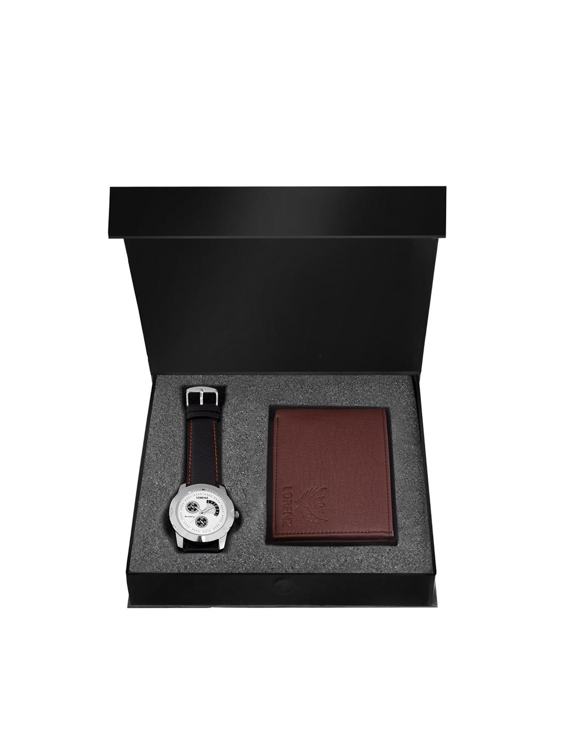 round dial analog watch-(cm-1069wl-brn) and leatherette wallet - 15197781 - Zoom Image - 5