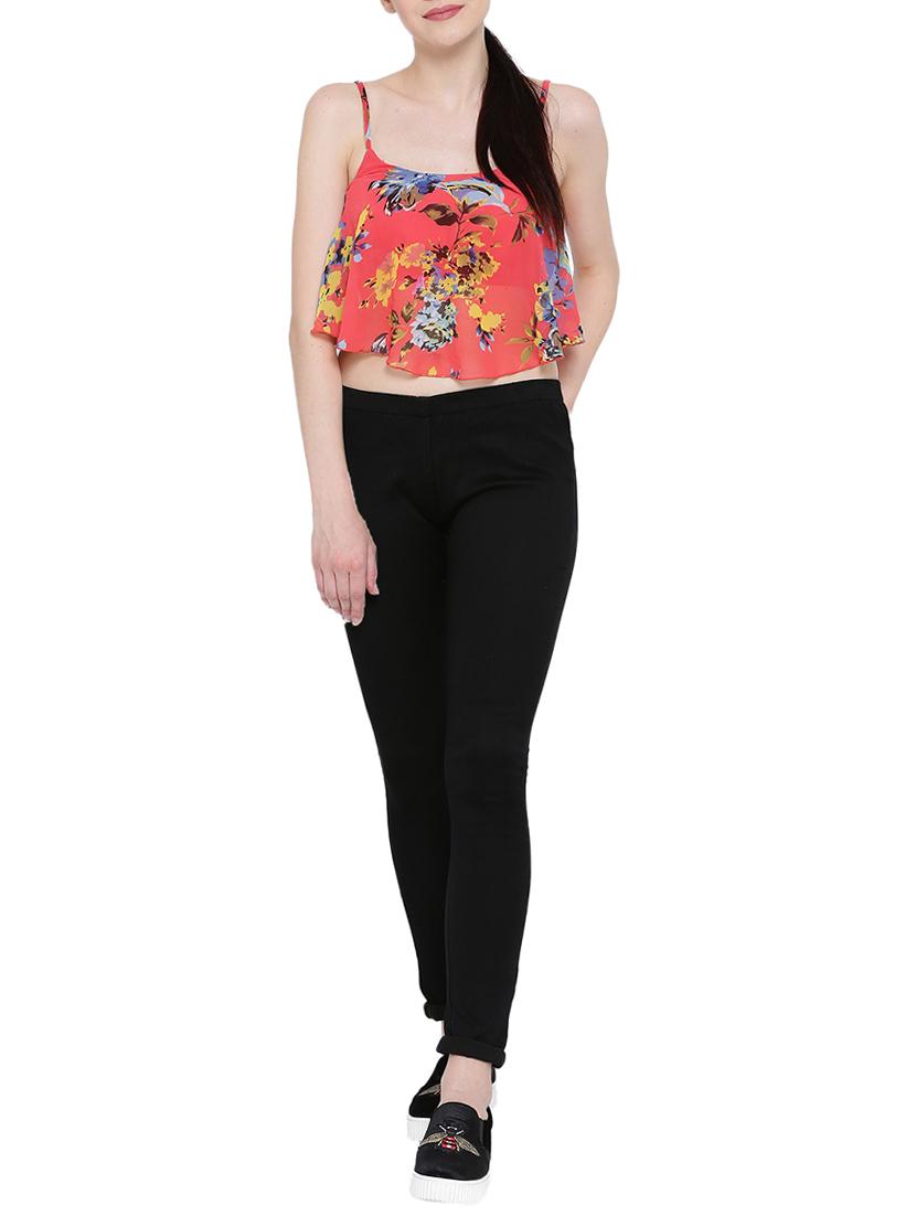 black solid cotton jeggings - 15227588 - Standard Image - 3
