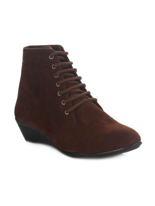 brown pu ankle  boots - 15279781 - Very Small Image - 1