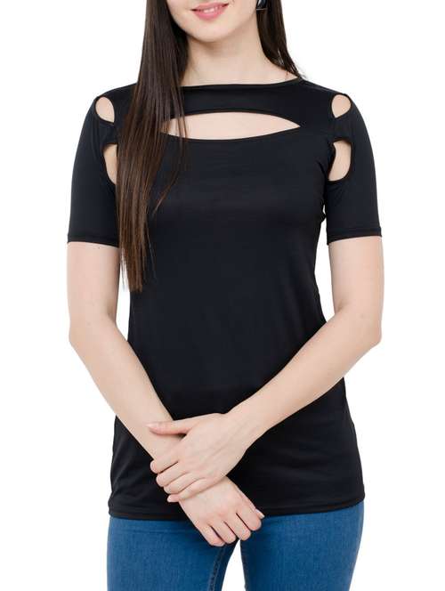 women's straight boat neck top - 15331296 - Very Small Image - 1